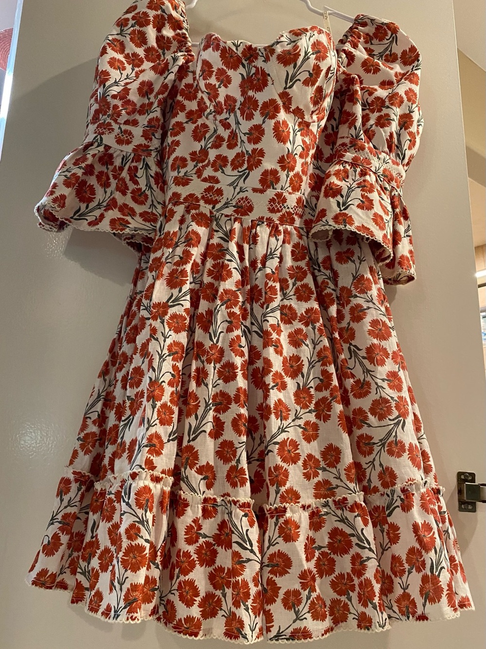 Agua by Agua Bendita 🌹❤️ Sweet Red Floral Minidress ❤️🌹 Size large - Picture 2 of 16